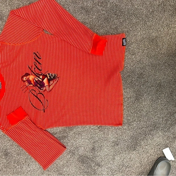 Men’s Broken Promises long  sleeve waffle Size M great condition - Picture 7 of 8